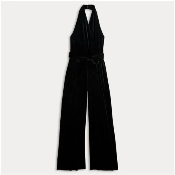 NWT Nine West Velvet Stretch Halter Jumpsuit - Picture 4 of 6